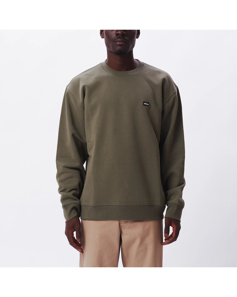 Obey Sweatshirt Mini Box Logo Crew Speciality Fleece Thyme | Obey