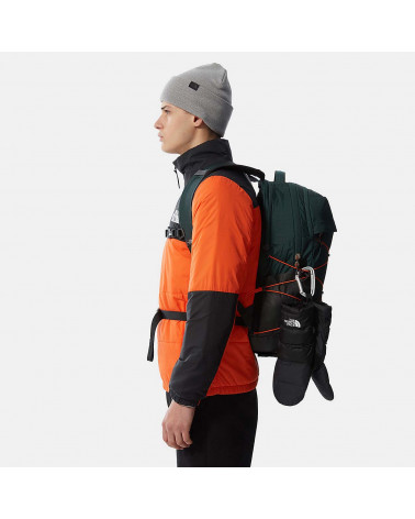 The Nort Face Backpack Borealis Dark Sage Green/Red Orange