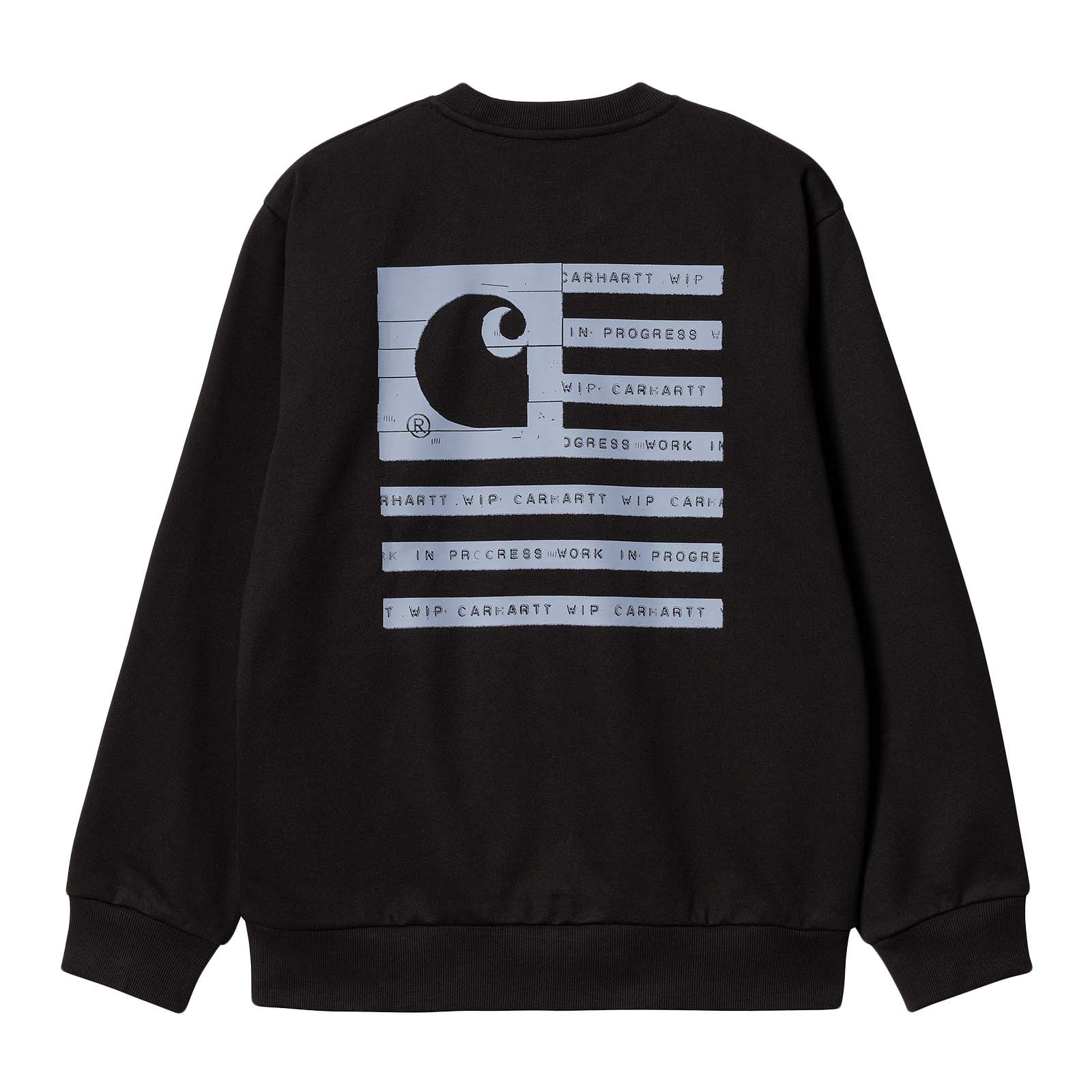 Carhartt Wip Label State Flag-Sweat Black/Misty Sky | Carhartt