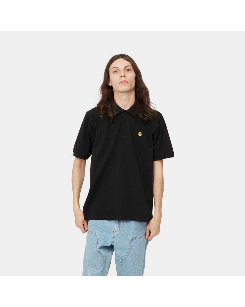 Carhartt Wip S/S Chase Pique Polo Black/Gold | Online Shop