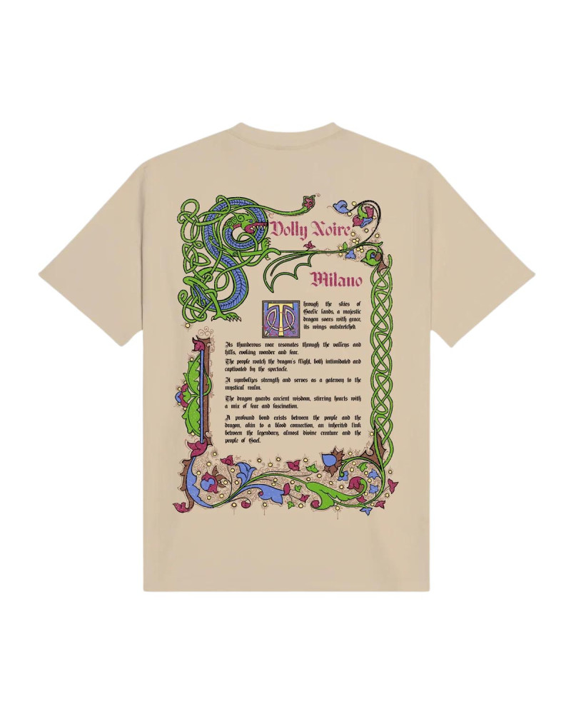 Dolly Noire Dragon Scroll Tee Beige