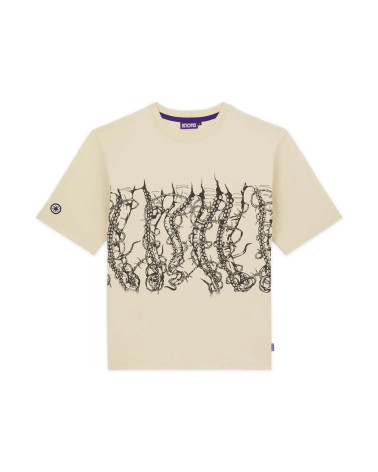 Octopus By Giorgio Di Salvo - Barbed Wire Tee Cream