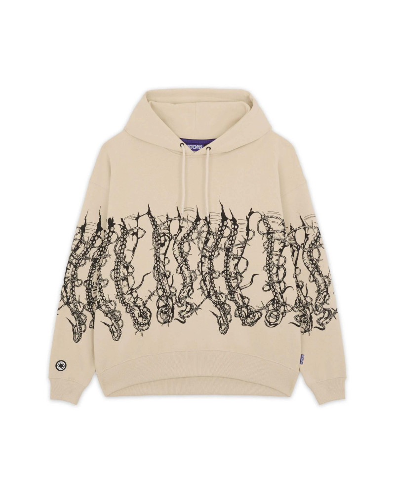 Octopus By Giorgio Di Salvo - Barbed Wire Hoodie Cream