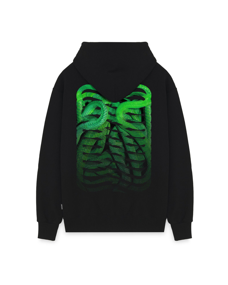 Propaganda Ribs Snake Hoodie Black