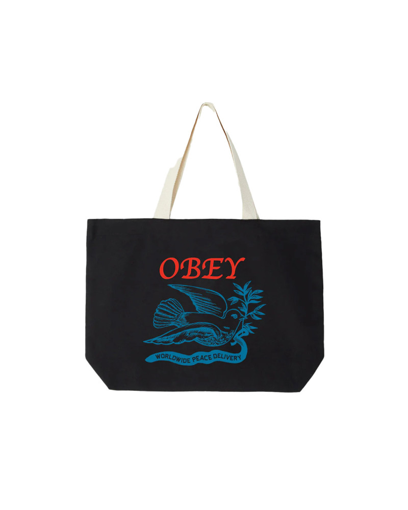 Obey Peace Delivery Dove Tote Bag Black