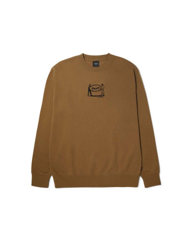 HUF Relocation Crewneck Sweatshirt Mud