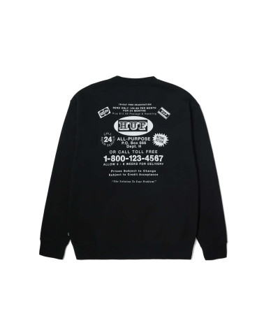 HUF As Seen On Tv Crewneck Sweatshirt Black