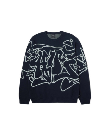 HUF Outlines Crewneck Sweater Navy