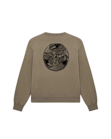 Dolly Noire Three Ravens Crewneck Stone Brown