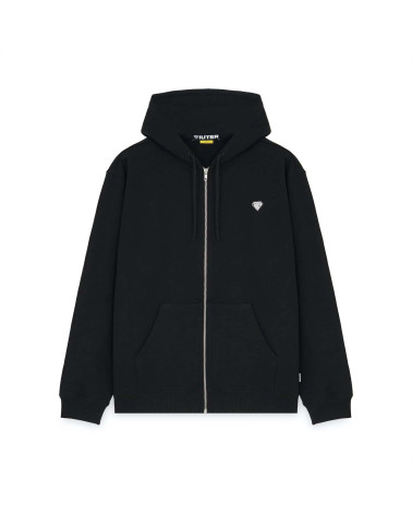 Iuter Heart Logo Zip Hoodie Black