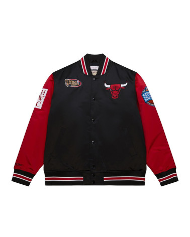 Mitchell & Ness Nba Primetime Heavyweight Satin Jacket Vintage Logo Bulls