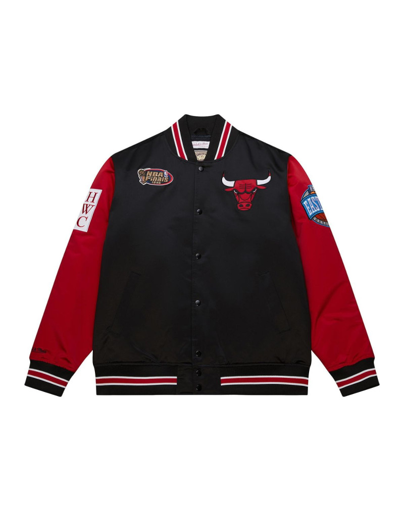 Mitchell & Ness Nba Primetime Heavyweight Satin Jacket Vintage Logo Bulls