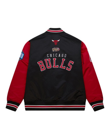 Mitchell & Ness Nba Primetime Heavyweight Satin Jacket Vintage Logo Bulls