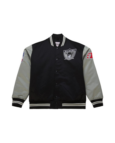 Mitchell & Ness Nfl Primetime Heavyweight Satin Jacket Vintage Logo Raiders