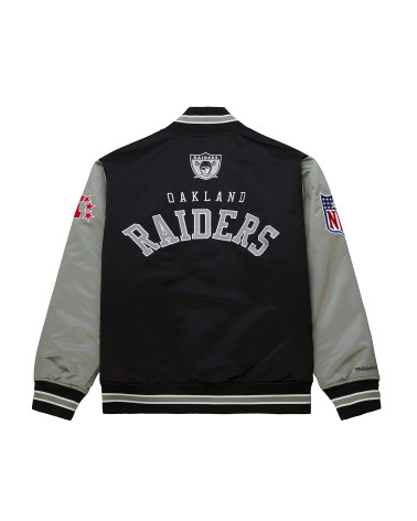 Mitchell & Ness Nfl Primetime Heavyweight Satin Jacket Vintage Logo Raiders