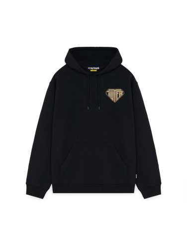 Iuter Logo Patch Hoodie Black