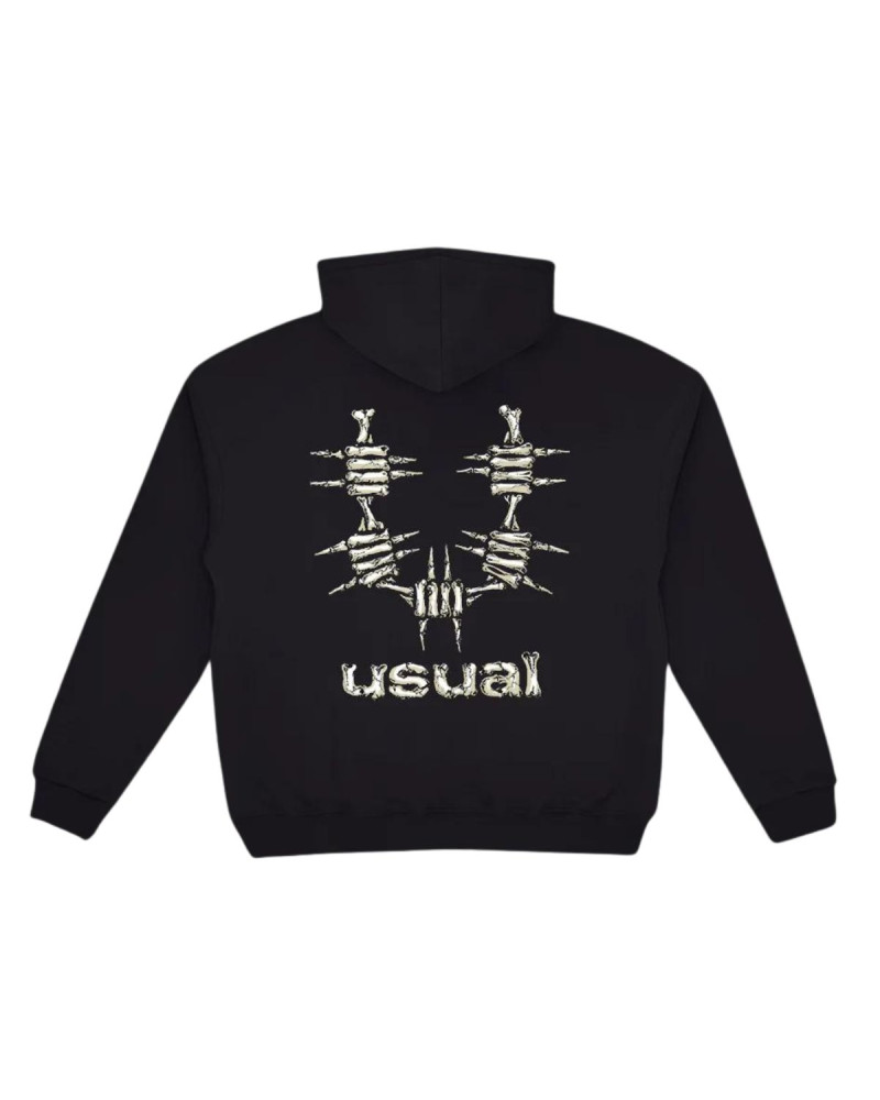 Usual Bones Hoodie Black