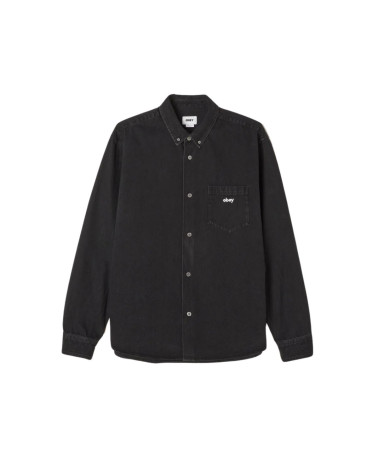 Obey Logan Denim Shirt Faded Black