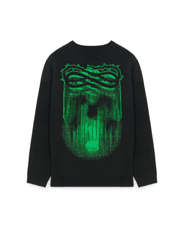 Propaganda Ribs Crown Jacquard Sweater Black