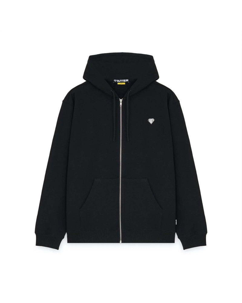 Iuter Heart Logo Zip Hoodie Black