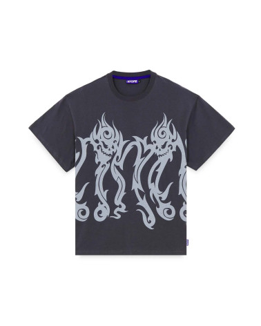 Octopus Tribal Skull Tee Asphalt