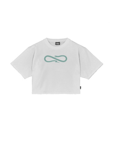 Propaganda Logo Woman Cropped Tee White