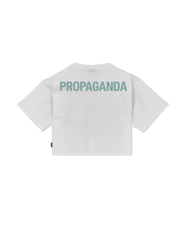 Propaganda Logo Woman Cropped Tee White