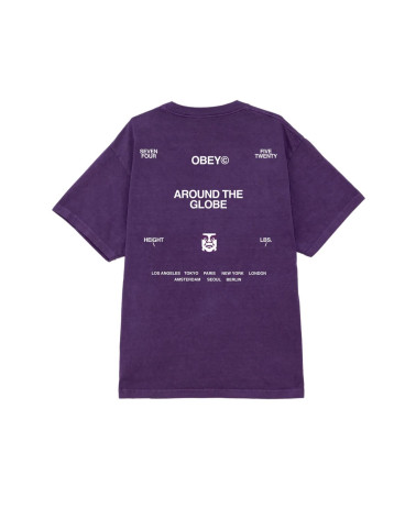 Obey Around The Globe Pigment T-Shirt Imperial Purple