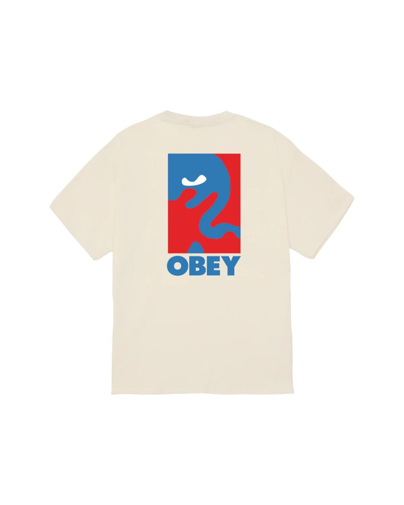 Obey Cropped Icon T-Shirt Cream