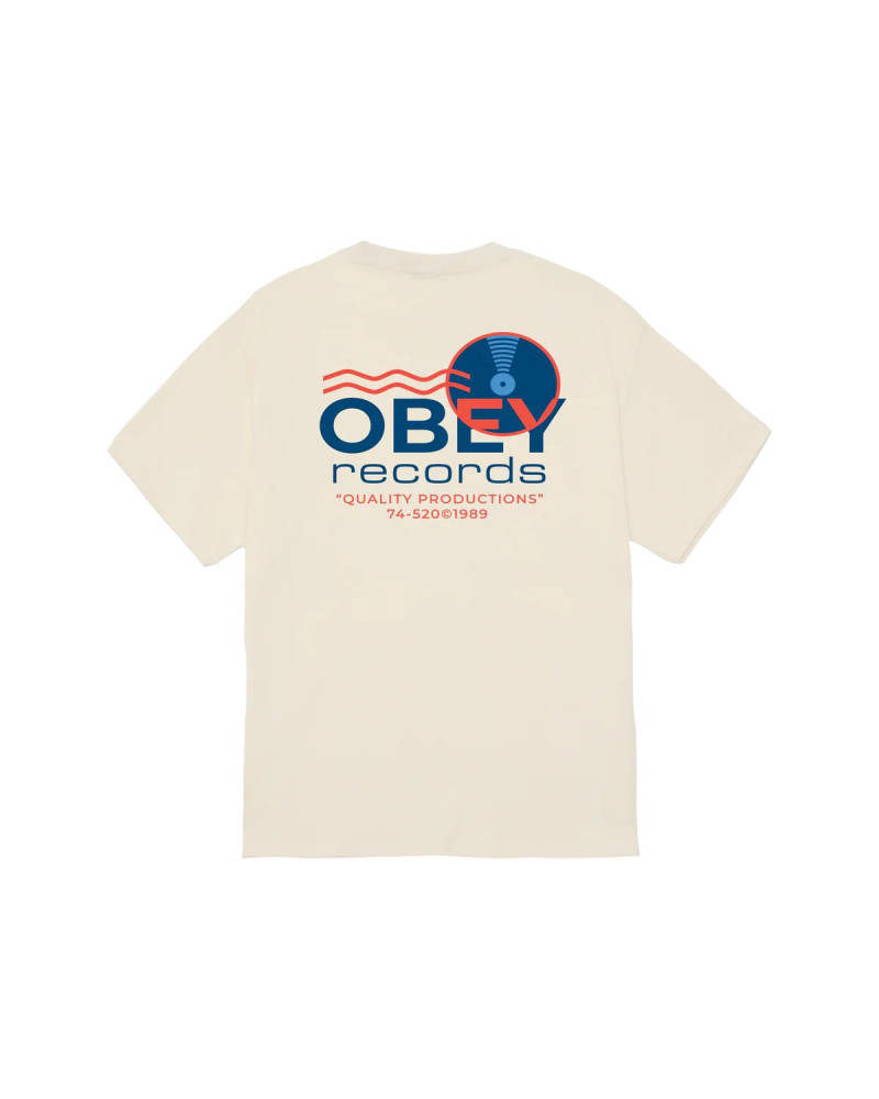 Obey Records Sound Waves T-Shirt Cream