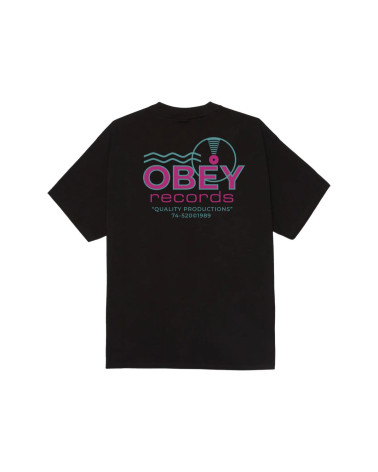 Obey Records Sound Waves T-Shirt Black